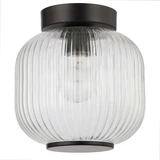 Telbix Bobo DIY Batten Fix Ceiling Light - Clear Glass - 220 x 200mm - Black