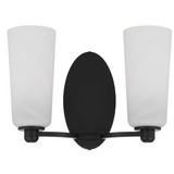 Telbix Brevan Indoor Wall Light - 2 Arm - Alabastro Shade - Black