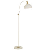 Telbix Brevik Floor Lamp with Adjustable Shade - White & Satin Brass