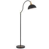 Telbix Brevik Floor Lamp with Adjustable Shade - Black & Satin Brass