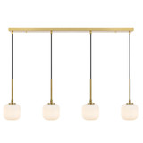 Telbix Bobo LED Cord Bench Pendant Light - 4 arm - Opal Matte Glass - 900mm - Antique Gold