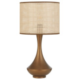Telbix Claris Table Lamp - Cream Raffia Shade - Brass