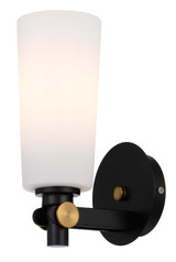Telbix Delmar Indoor Wall Light - Opal Matte Glass - Black