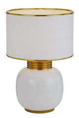 Telbix Davila Ceramic Base Table Lamp - White & Gold
