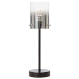 Telbix Crevil LED Table Lamp - Smoke Glass - Black