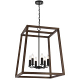 Telbix Dalton Lantern Chain Pendant Light - 560mm - Black