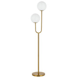 Telbix Eterna Floor Lamp - 2 Light - Opal Matte - Antique Gold
