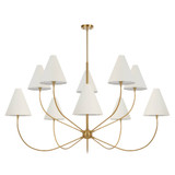 Telbix Farnix Rod Pendant Light - 10 Arm - 1515mm - Antique Gold