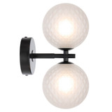Telbix Felton Indoor Wall Light - 2 Light - Frost Tear Glass - Black