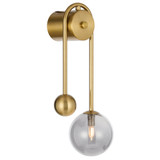 Telbix Felton Indoor Arm Wall Light - Smoke Glass - Antique Gold