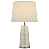 Telbix Fusell Capiz Shell Base Table Lamp - Gold & White