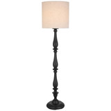 Telbix Hommer Classic Floor Lamp - Beige Shade - Black
