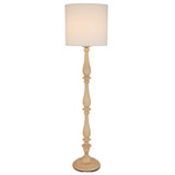 Telbix Hommer Classic Floor Lamp - Ivory Shade - Wood