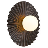 Telbix Kinso Art Deco Wall Light - Opal Matte Glass - 350mm - Copper