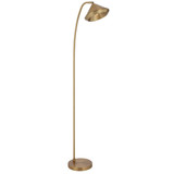Telbix Larson Industrial Floor Lamp - Brass Shade - Brass