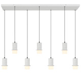 Telbix Kolisa Bench Pendant Light - 7 Light - Frost Glass - 1340mm - White