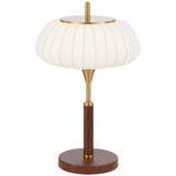 Telbix Lasian Table Lamp - White Shade - Antique Gold