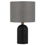 Telbix Livia Travertine Table Lamp - Dark Grey Shade - Black
