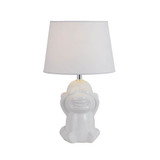 Telbix Misaru Ceramic Base Table Lamp - White Shade - White