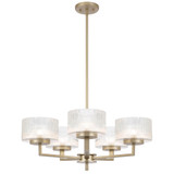 Telbix Moreno Rod Pendant Light - 5 Arm - Clear Glass - 660mm - Antique Silver