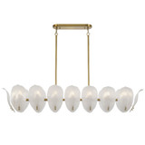 Telbix Monte Rectangular Bench Pendant Light - Frost Glass - 1480mm - Brass