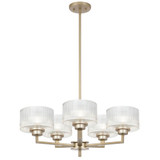 Telbix Moreno II Rod Pendant Light - 5 Arm - Clear Glass - 660mm - Antique Silver