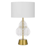 Telbix Melania Art Deco Table Lamp - White Shade - Gold
