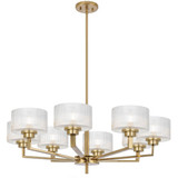 Telbix Moreno II Rod Pendant Light - 8 Arm - Clear Glass - 870mm - Antique Gold