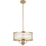 Telbix Norel Rod Pendant Light - 4 Light - Clear Glass - 405mm - Antique Gold
