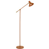 Telbix Olav industrial Floor Lamp - Orange & Brass