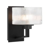 Telbix Moreno II Indoor Wall Light - Clear Glass - Black