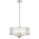 Telbix Norel Rod Pendant Light - 6 Light - Clear Glass - 500mm - Nickel