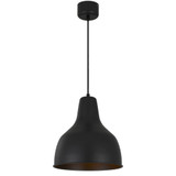 Telbix Nesby Rod Cord Pendant Light - Black Shade - 300mm - Black