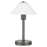Telbix Ohio Metal Base Table Lamp - White Shade - Gun Metal