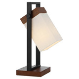 Telbix Osada Desk Lamp - White shade - Wood & Black