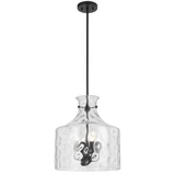 Telbix Perron Rod Pendant Light - 4 Light - Clear Glass - 380mm - Black