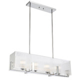 Telbix Pelion Bench Pendant Light - 4 Light - Clear Glass - 860mm - Chrome