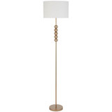 Telbix Poetix Industrial Floor Lamp - Ivory Shade - Gold