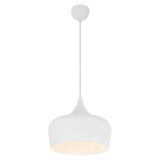 Telbix Polk White Cord Pendant Light - White Shade - 300mm - White