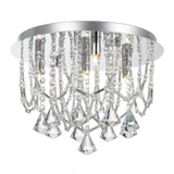 Telbix Sandro Close to Ceiling Light - Clear Crystal - 245 x 350mm - Chrome