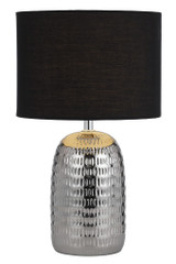 Telbix Sevia Ceramic Base Table Lamp - Black Shade - Silver & Gold