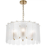 Telbix Samona Chain Pendant Light - 6 Light - Clear Glass - 550mm - Antique Gold