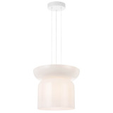 Telbix Skapa Cord Pendant Light - B+C Kit - Opal White Glass - 430mm - White