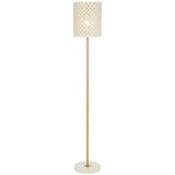 Telbix Valtor Industrial Floor Lamp - White Shade - Gold & White