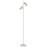 Telbix Verik Floor Lamp - 2 Light - Cream Shade - Cream & White