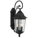 Telbix Tremont Outdoor Wall Light - Clear Glass - Black