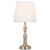 Telbix Vida Classic Table Lamp - White Shade - Nickel