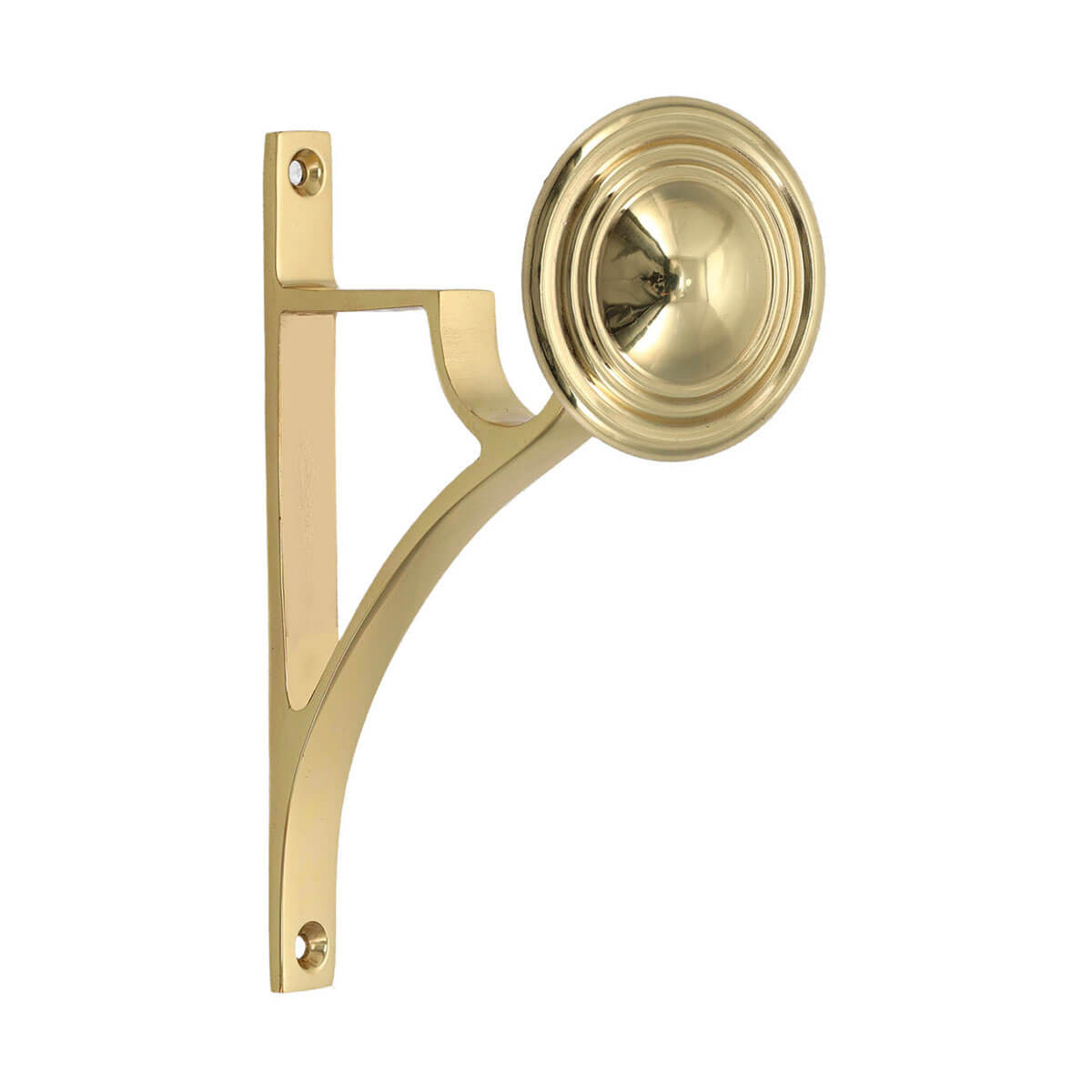 Domino Deco Curtain Rod Bracket - 19mm Rod - Polished Brass