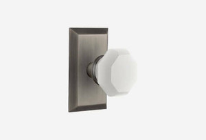 White Glass Door Knobs