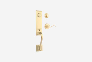 Brushed Brass Entry Door Handlesets